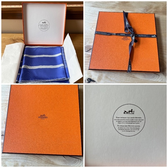 HERMES MEDITERRANEE BLUE SILK SCARF 90CM SILK TWILL 2003 ISSUE JLP DUVILLIER - Picture 1 of 12